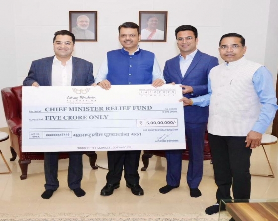 Abhay Bhutada Foundation Donates ₹5 Crore To CM Relief Fund For Maharashtra Flood Victims